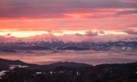 puzzle Tatry pri západe slnka